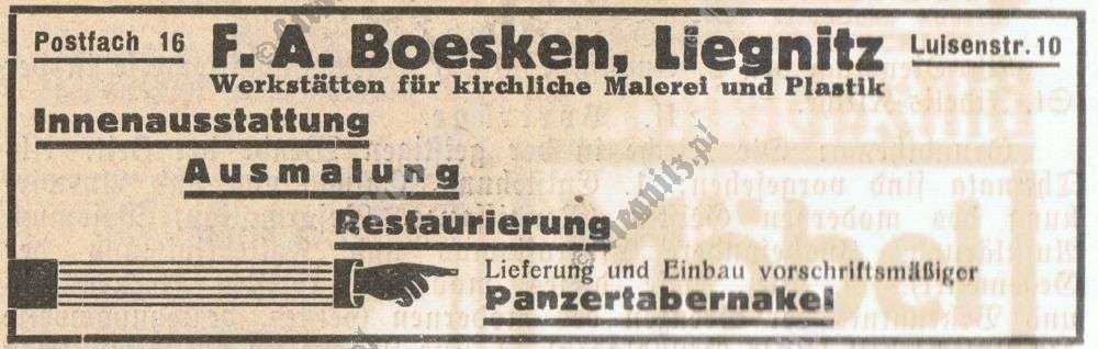 Reklama prasowa firmy F.A.Boesken z 1932 r.
